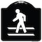 Signmission Designer Series-Pedestrian Crossing, Black & White Heavy-Gauge Aluminum, 18" x 18", BW-1818-9796 A-DES-BW-1818-9796 - alternate 1